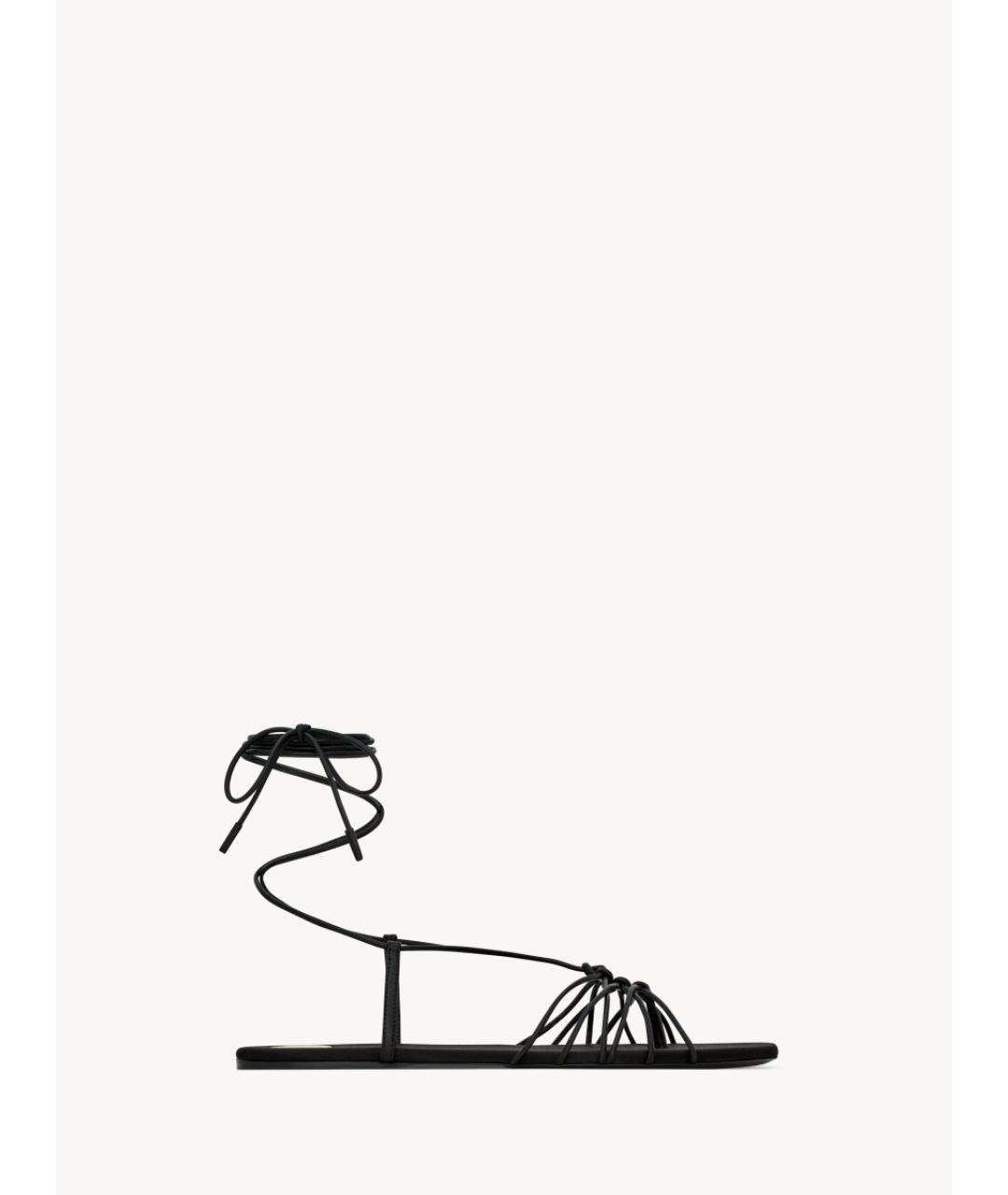SAINT LAURENT Черные текстильные сандалии, фото 5