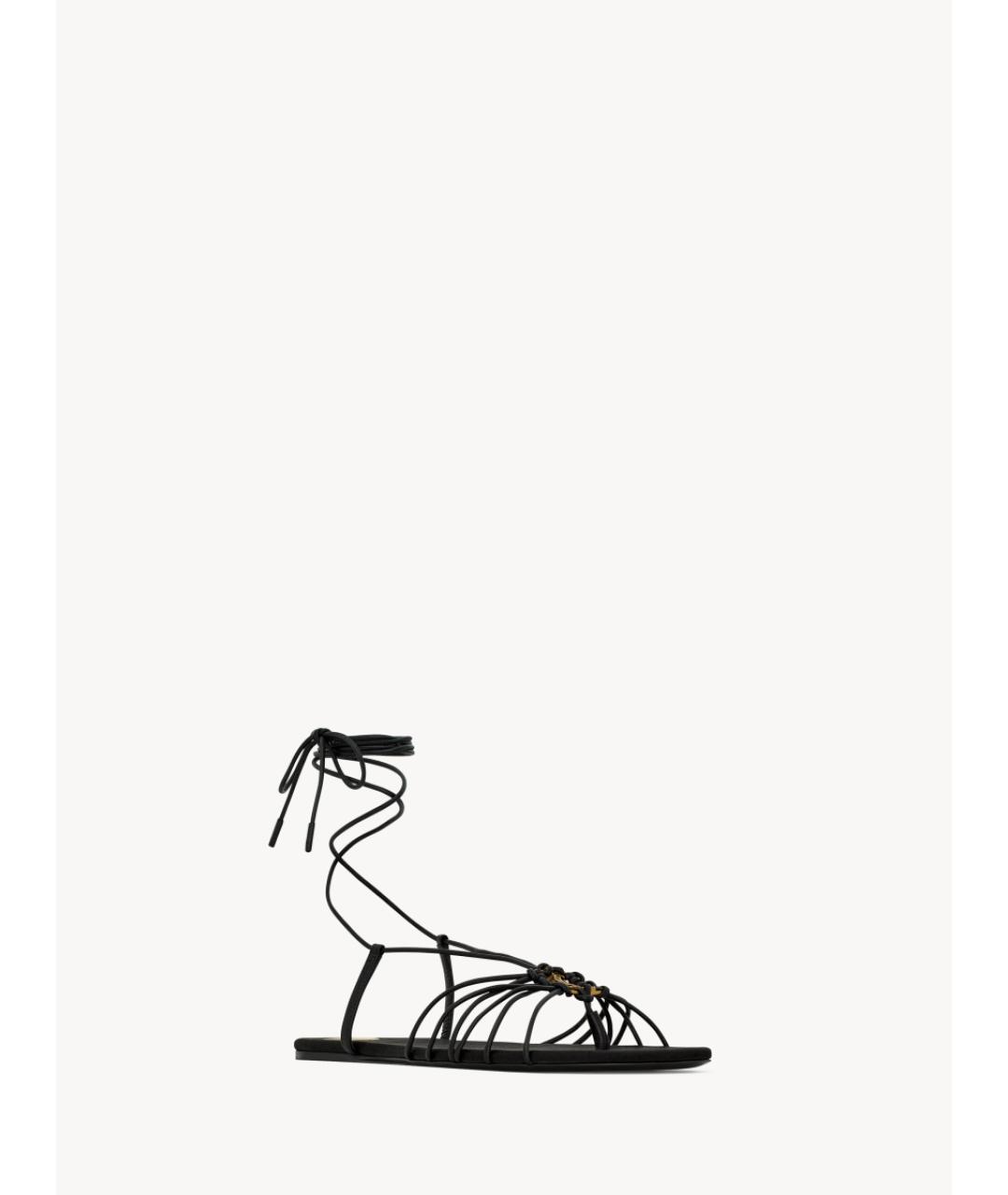SAINT LAURENT Черные текстильные сандалии, фото 6