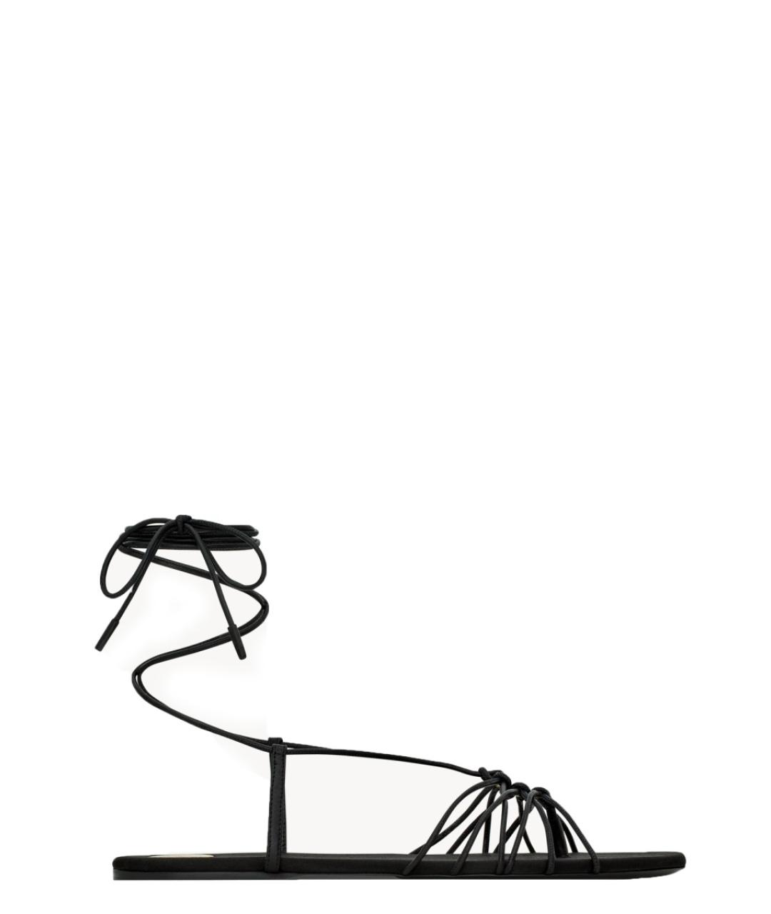 SAINT LAURENT Черные текстильные сандалии, фото 1