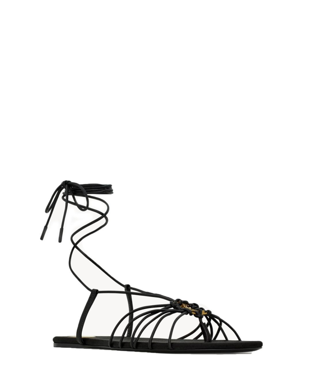 SAINT LAURENT Черные текстильные сандалии, фото 2