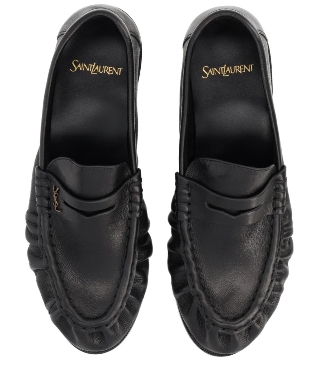SAINT LAURENT Черные кожаные лоферы, фото 5