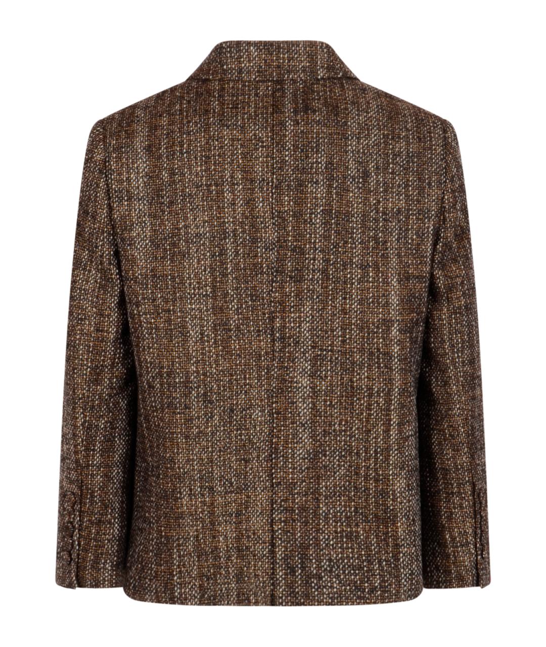 FENDI Коричневый шерстяной жакет/пиджак, фото 2