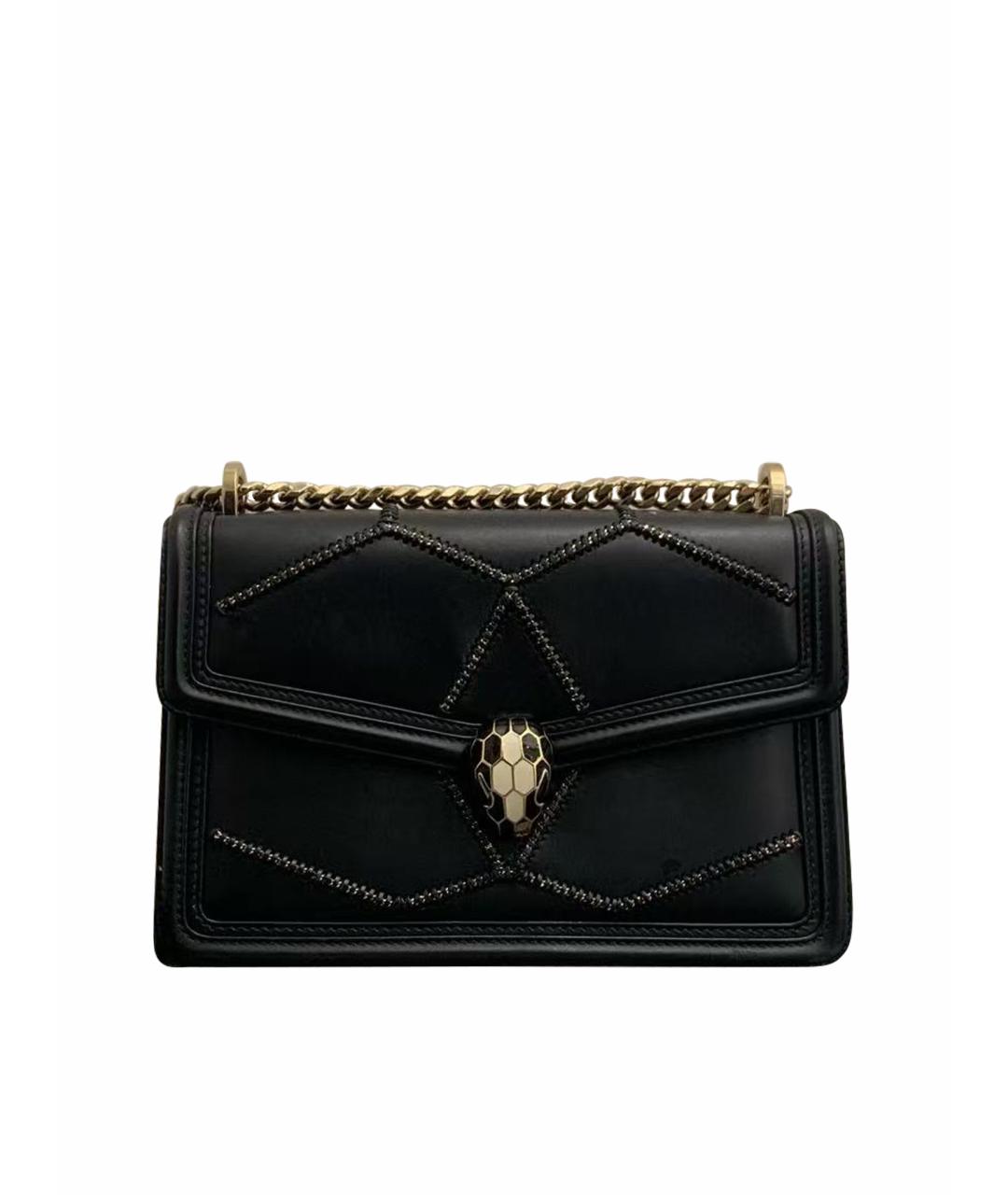 BVLGARI Черная кожаная сумка через плечо, фото 1