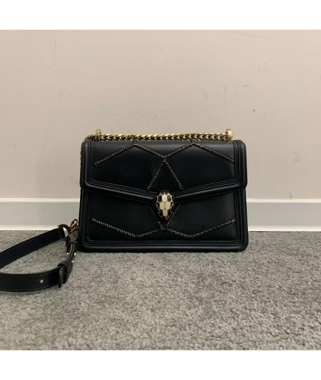 BVLGARI Черная кожаная сумка через плечо, фото 6