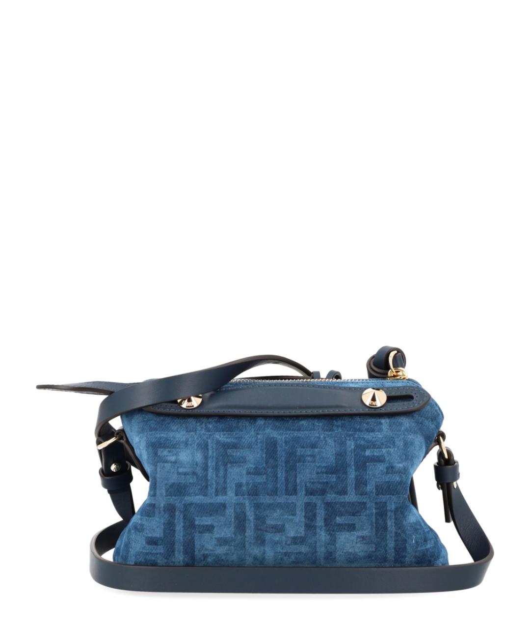 FENDI Синяя жаккардовая сумка тоут, фото 3