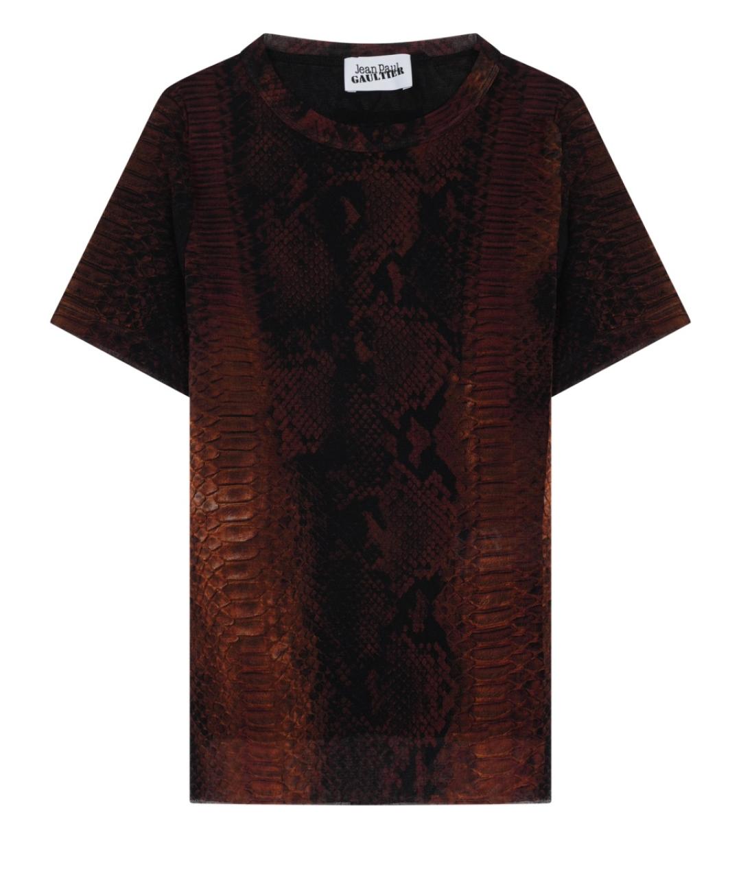 JEAN PAUL GAULTIER Коричневая полиамидовая футболка, фото 1