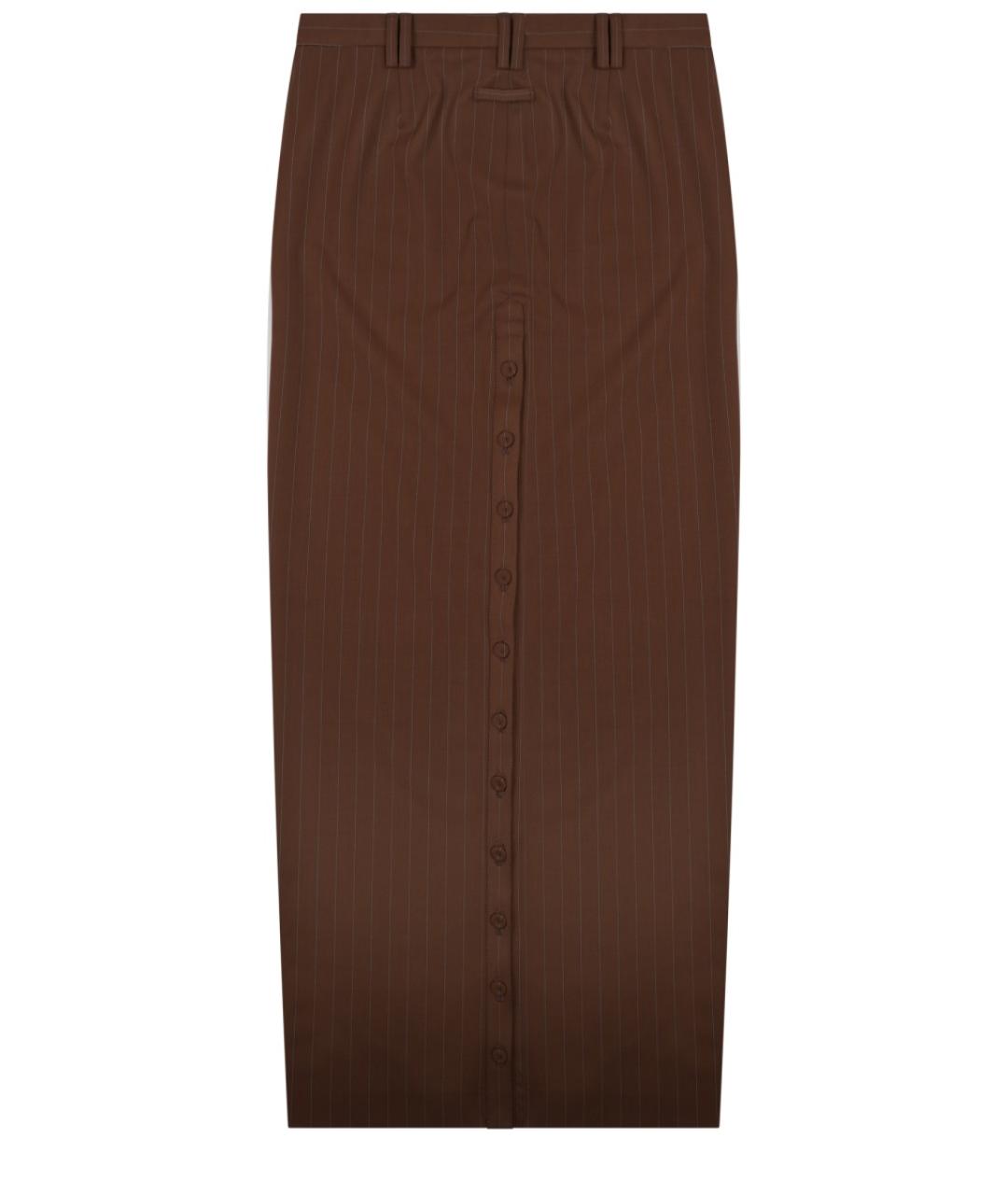 JEAN PAUL GAULTIER Коричневая шерстяная юбка миди, фото 2