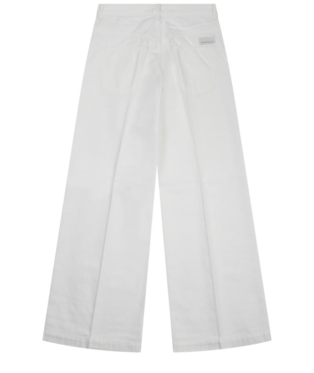 NINE IN THE MORNING Белые хлопковые прямые джинсы, фото 2