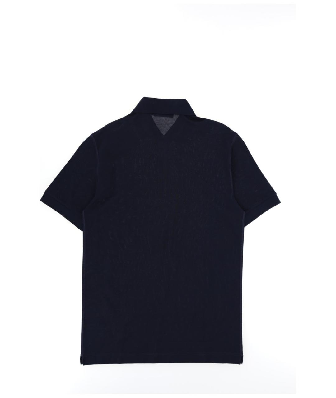 DOLCE&GABBANA Синее хлопковое поло с коротким рукавом, фото 2