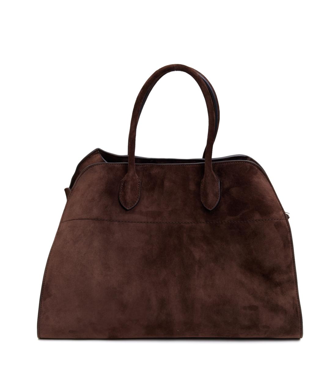 THE ROW Коричневая замшевая сумка с короткими ручками, фото 1
