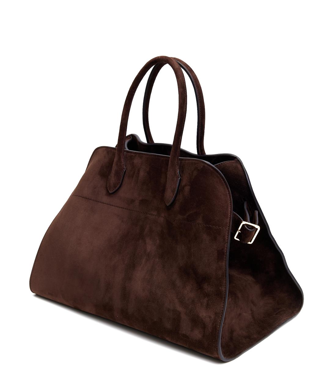 THE ROW Коричневая замшевая сумка с короткими ручками, фото 2