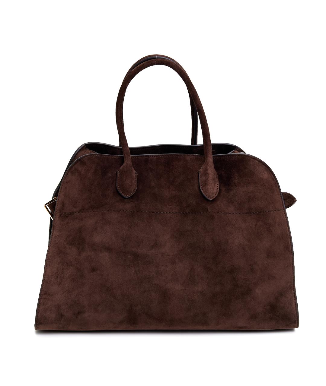 THE ROW Коричневая замшевая сумка с короткими ручками, фото 3