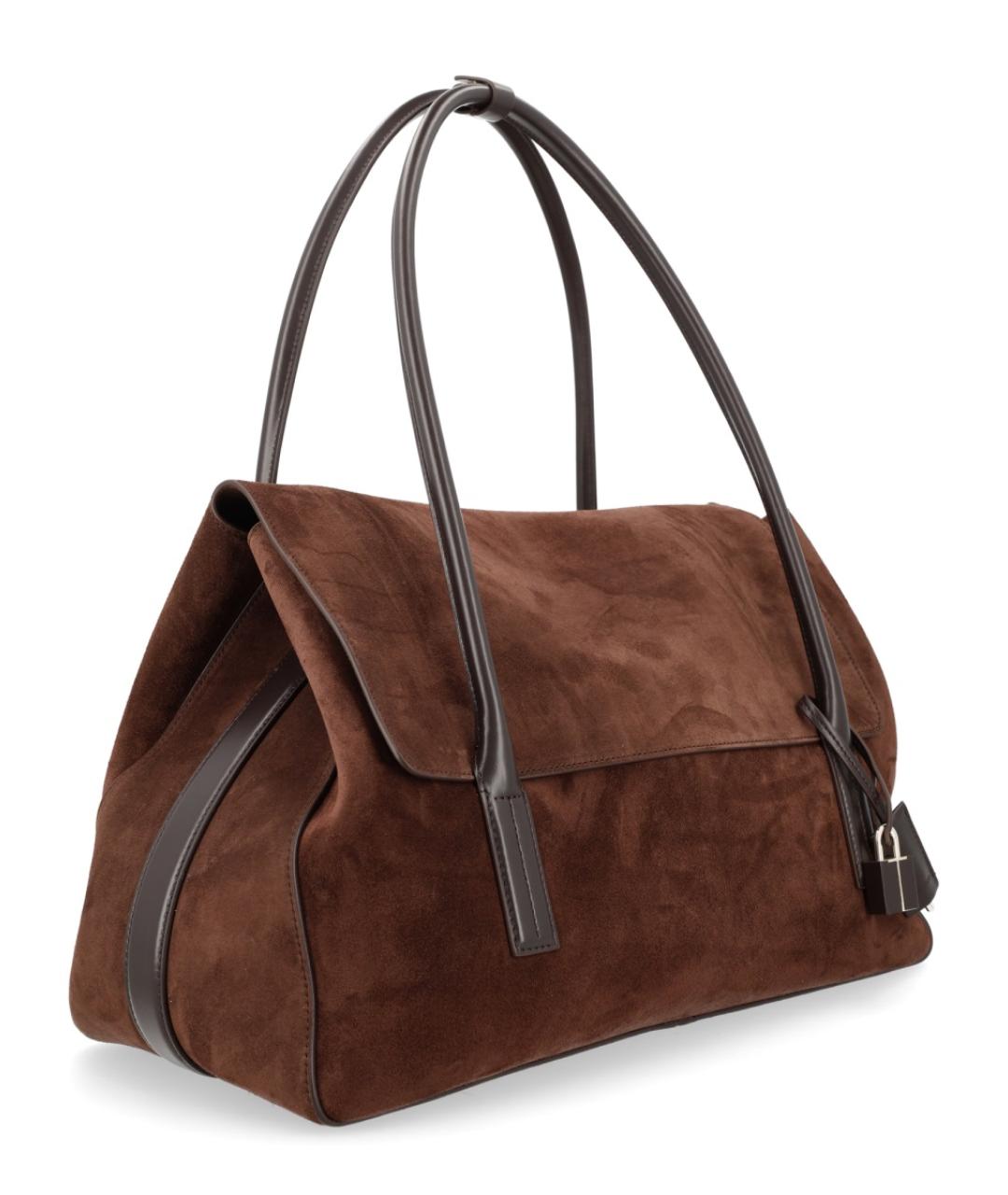 TOM FORD Коричневая замшевая сумка тоут, фото 3