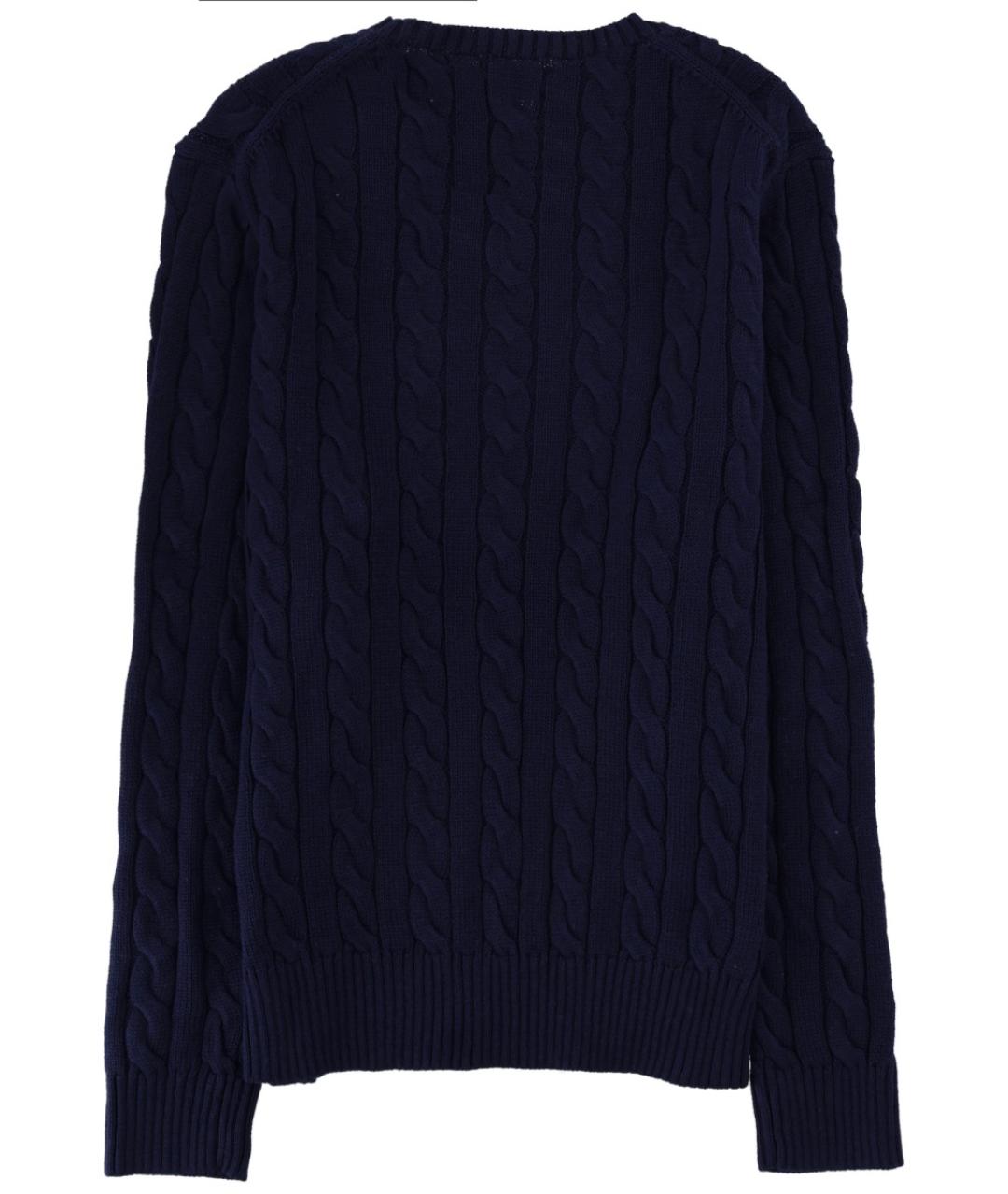 POLO RALPH LAUREN Темно-синий хлопковый джемпер / свитер, фото 2