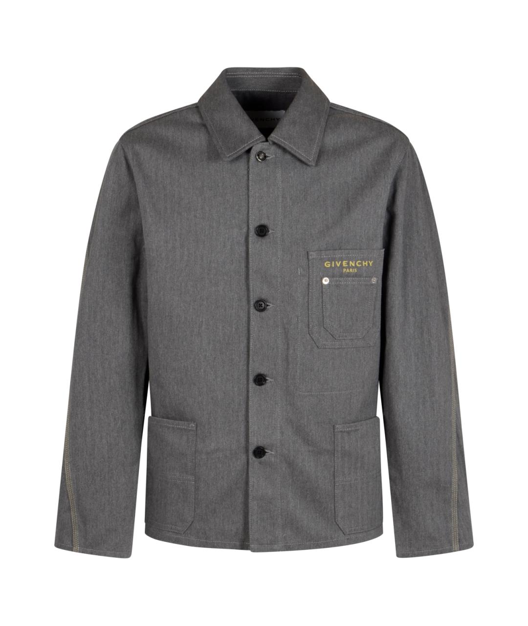 GIVENCHY Серая хлопковая кэжуал рубашка, фото 1
