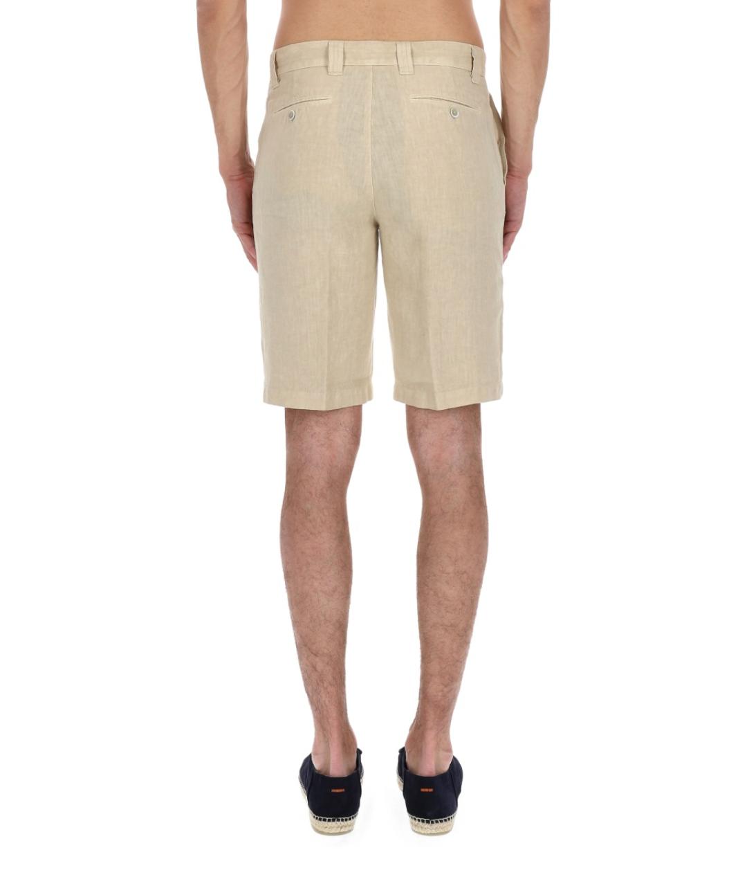 120% LINO Бежевые льняные шорты, фото 5