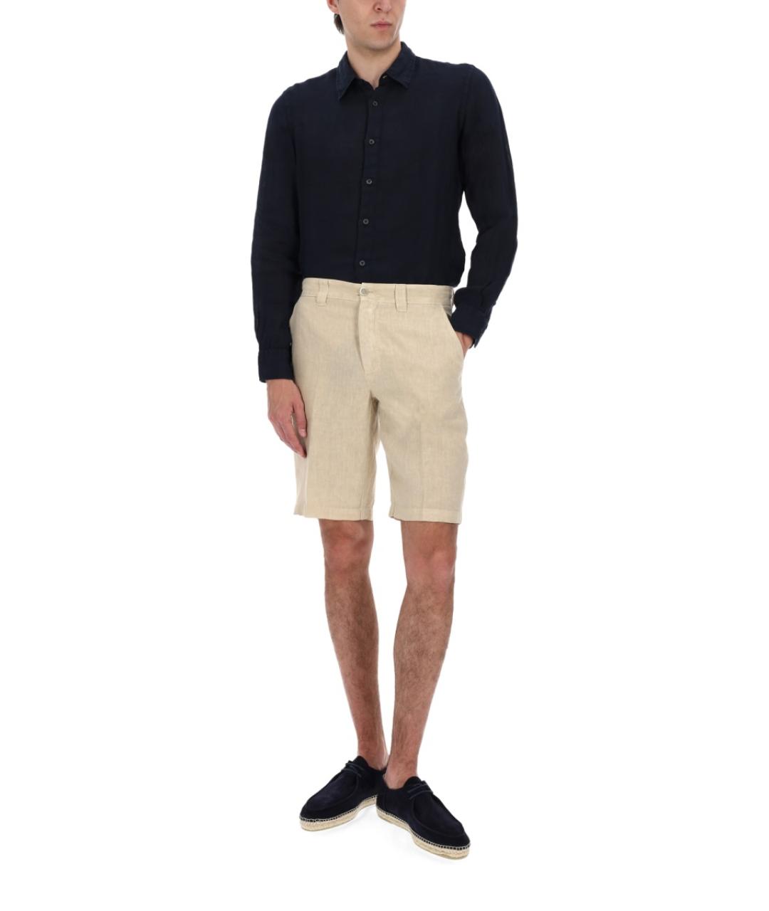 120% LINO Бежевые льняные шорты, фото 2