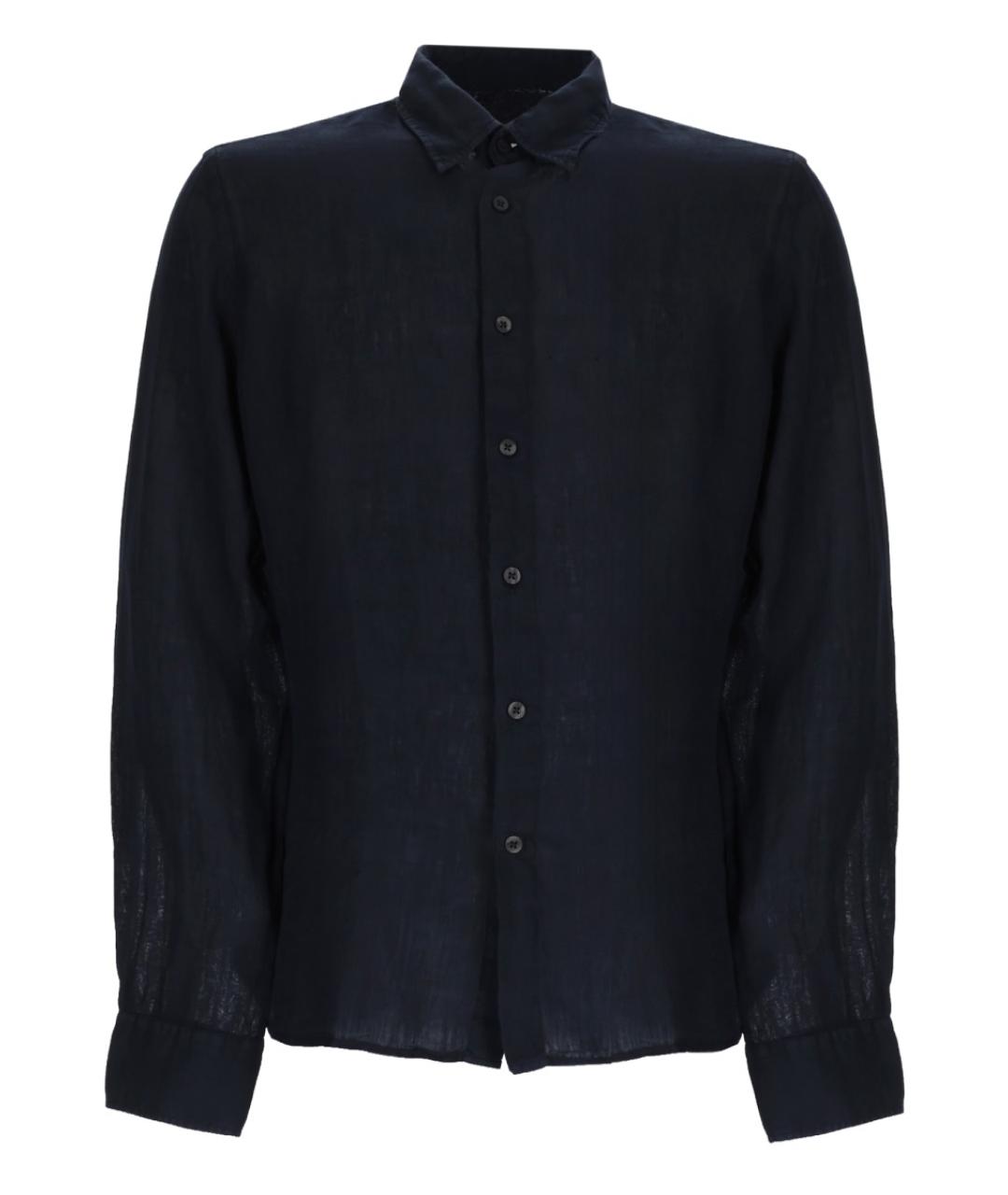 120% LINO Темно-синяя льняная кэжуал рубашка, фото 1
