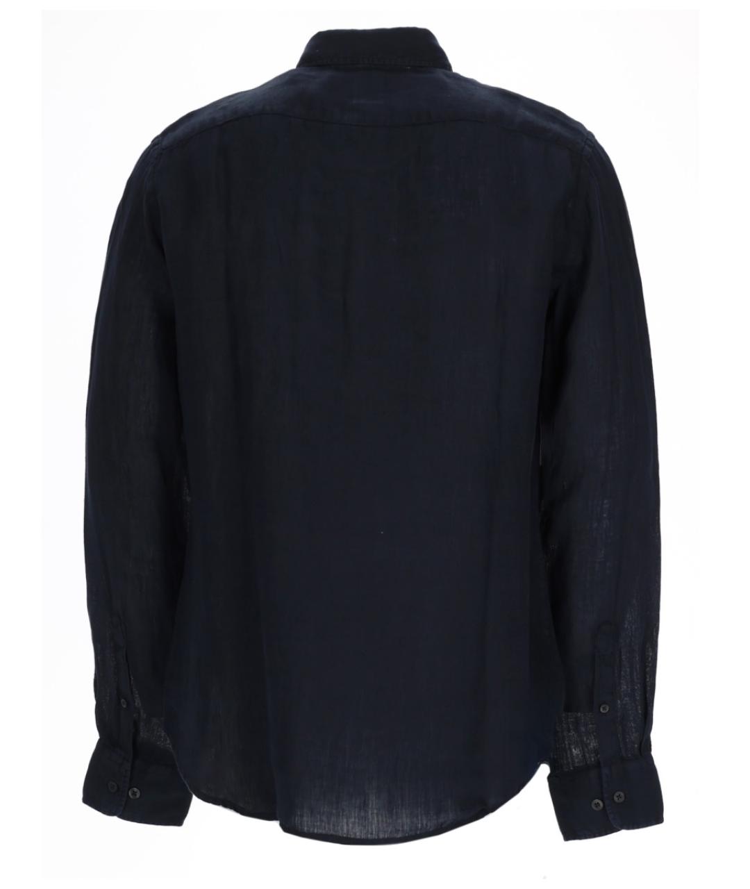 120% LINO Темно-синяя льняная кэжуал рубашка, фото 2