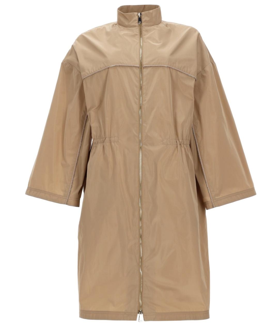 FABIANA FILIPPI Бежевый полиэстеровый тренч/плащ, фото 1