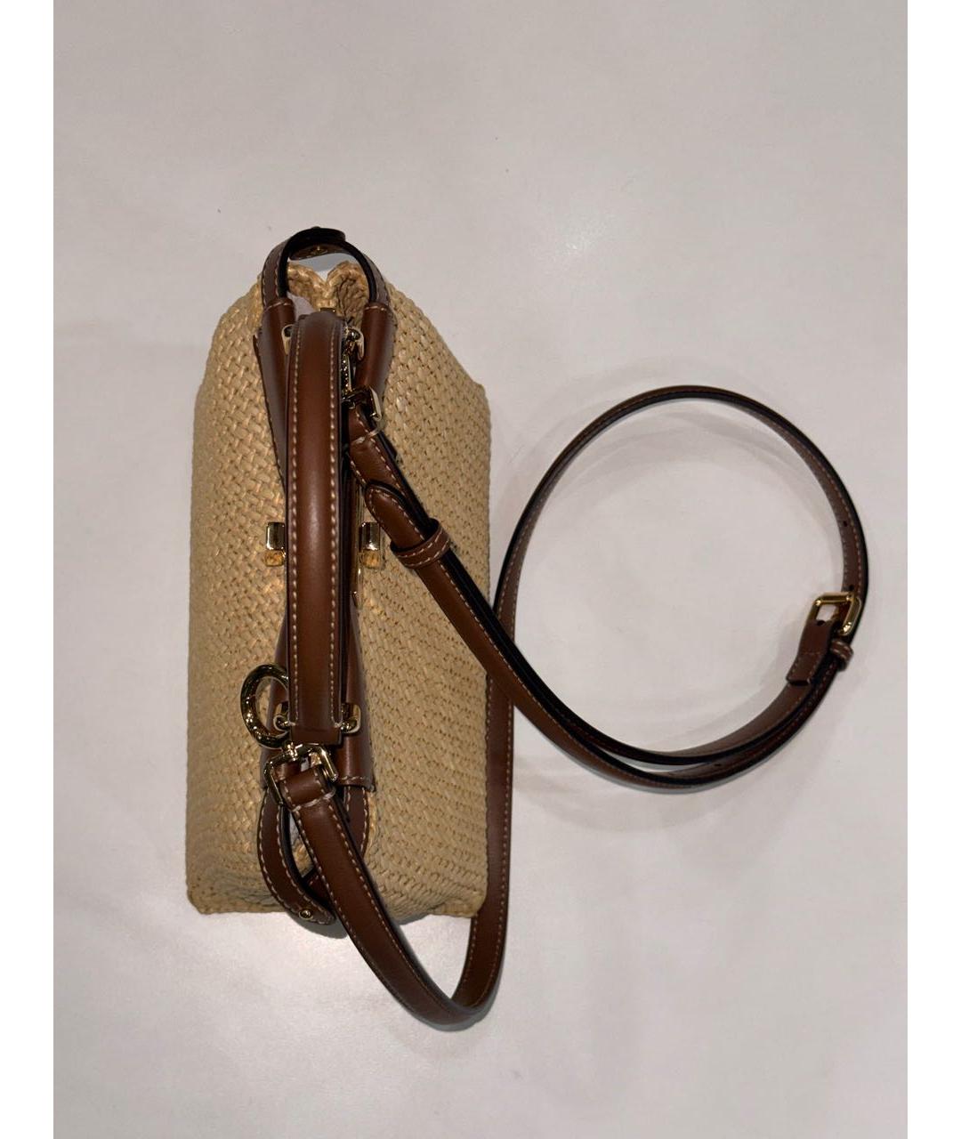 FENDI Бежевая пелетеная сумка с короткими ручками, фото 3