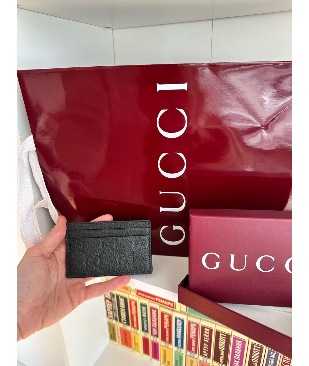 GUCCI Черный кожаный кардхолдер, фото 4