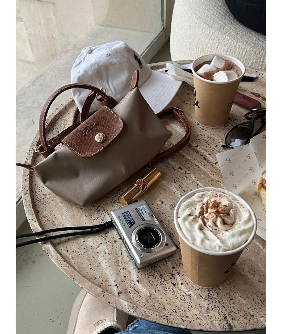 LONGCHAMP Бежевая сумка с короткими ручками, фото 4