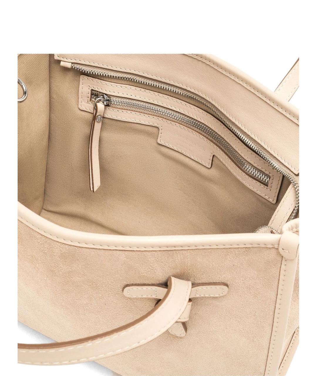 Gianni Chiarini Бежевая кожаная сумка тоут, фото 3