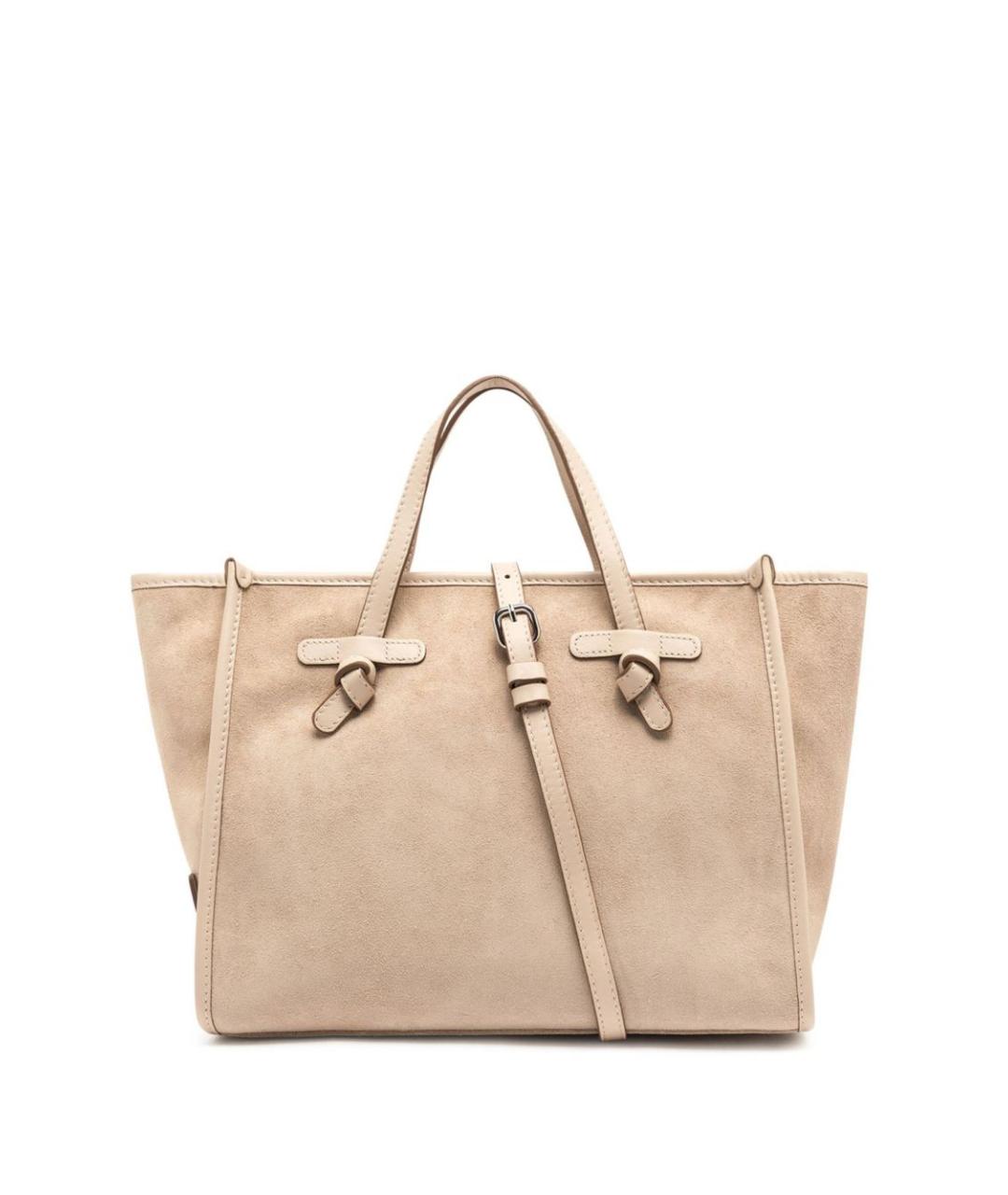 Gianni Chiarini Бежевая кожаная сумка тоут, фото 1