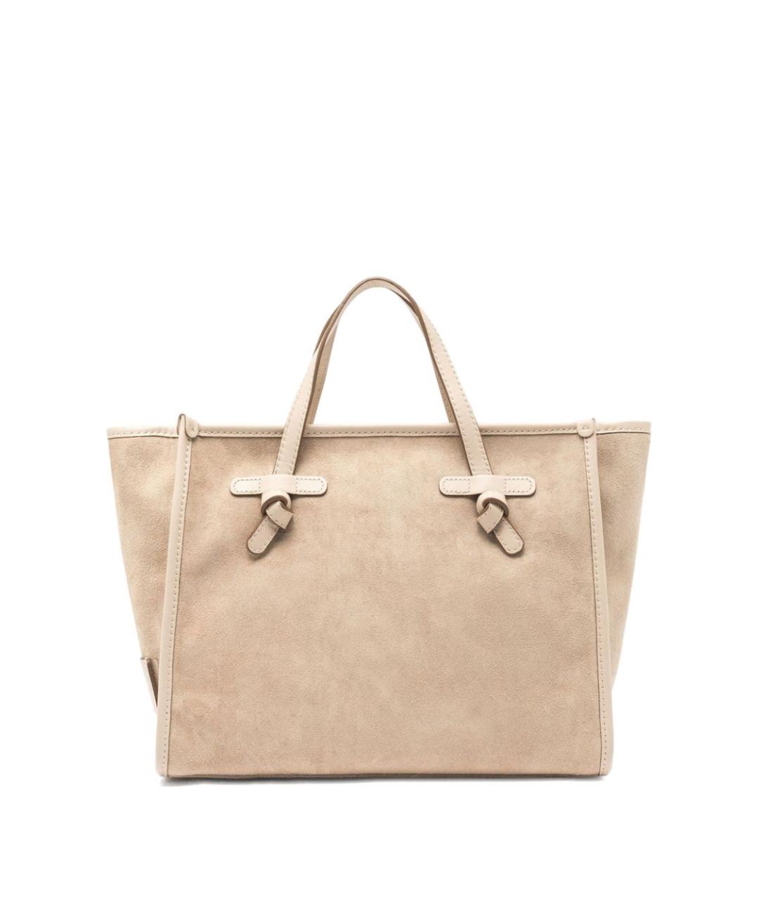 Gianni Chiarini Бежевая кожаная сумка тоут, фото 4