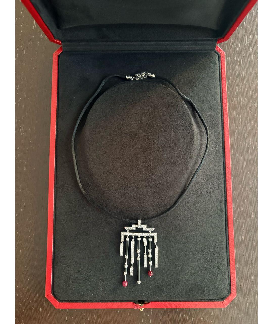 CARTIER Черное колье из белого золота, фото 3