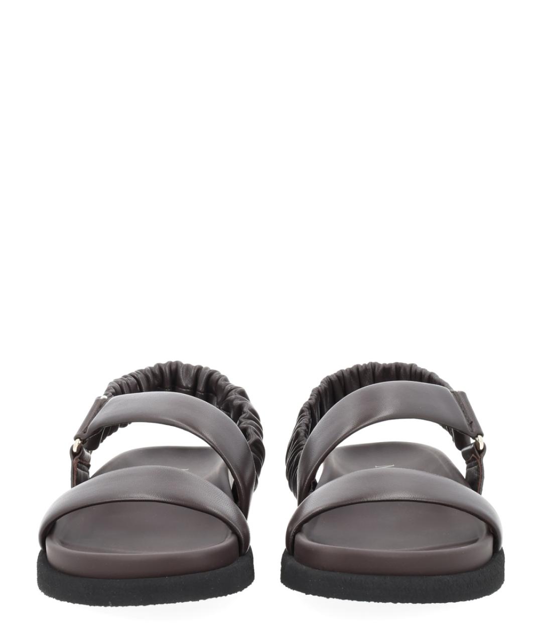 MAX MARA Коричневые кожаные сандалии, фото 3