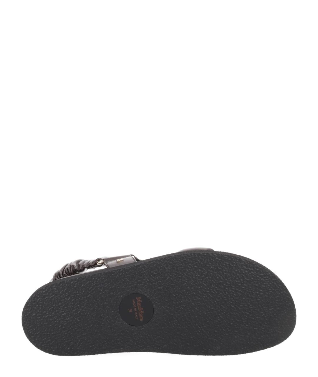 MAX MARA Коричневые кожаные сандалии, фото 6