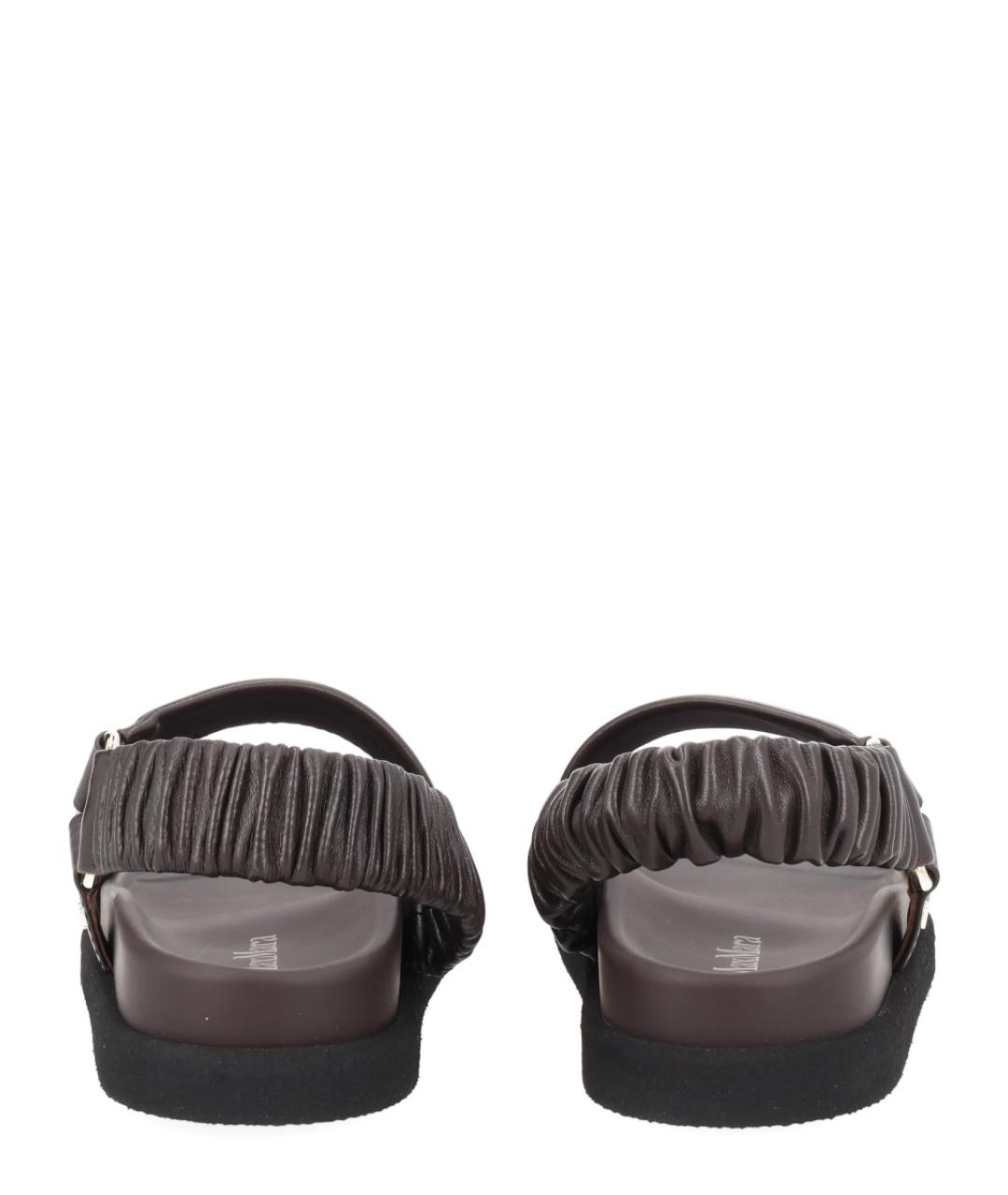 MAX MARA Коричневые кожаные сандалии, фото 4