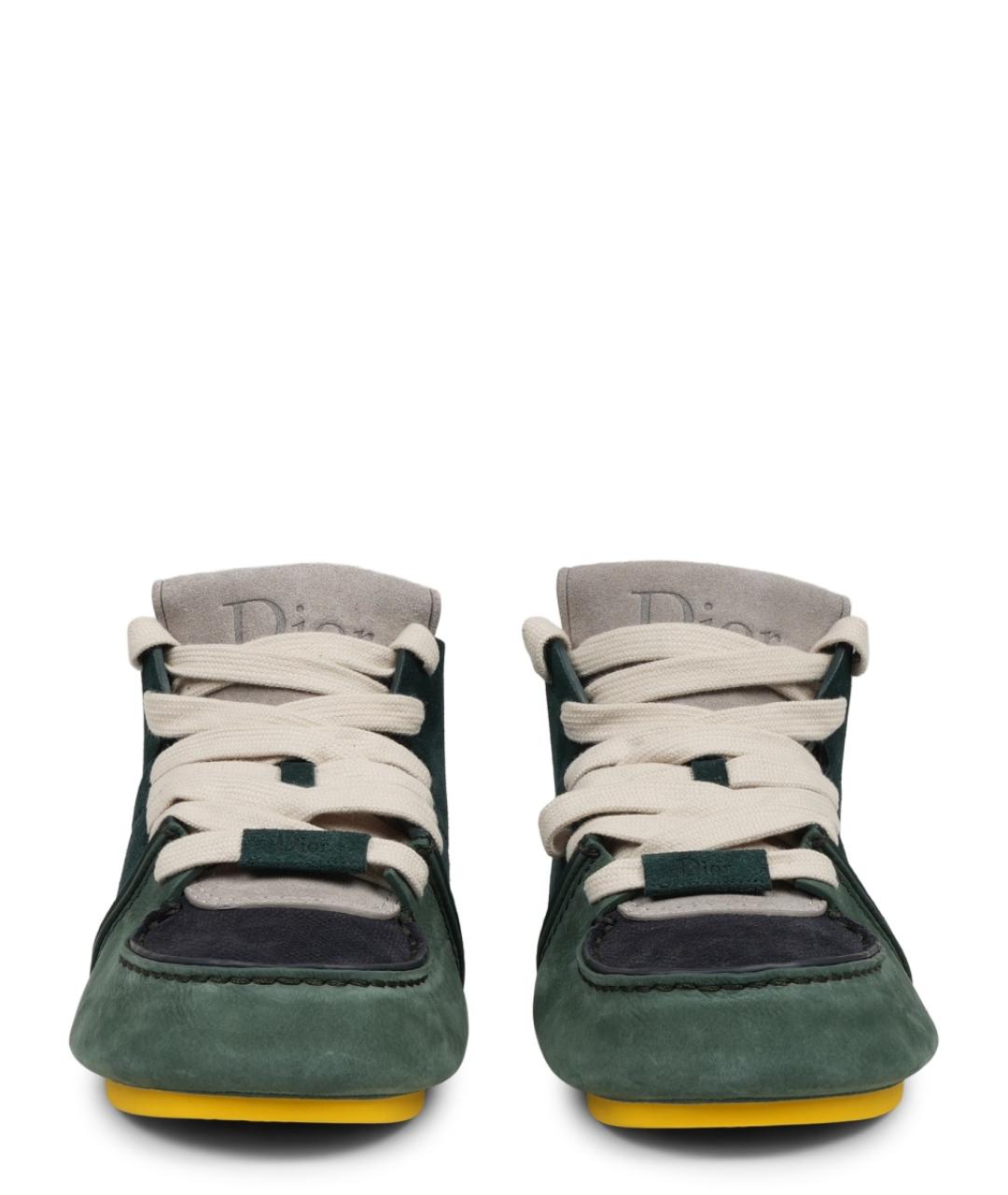 CHRISTIAN DIOR Зеленые замшевые высокие кроссовки / кеды, фото 3