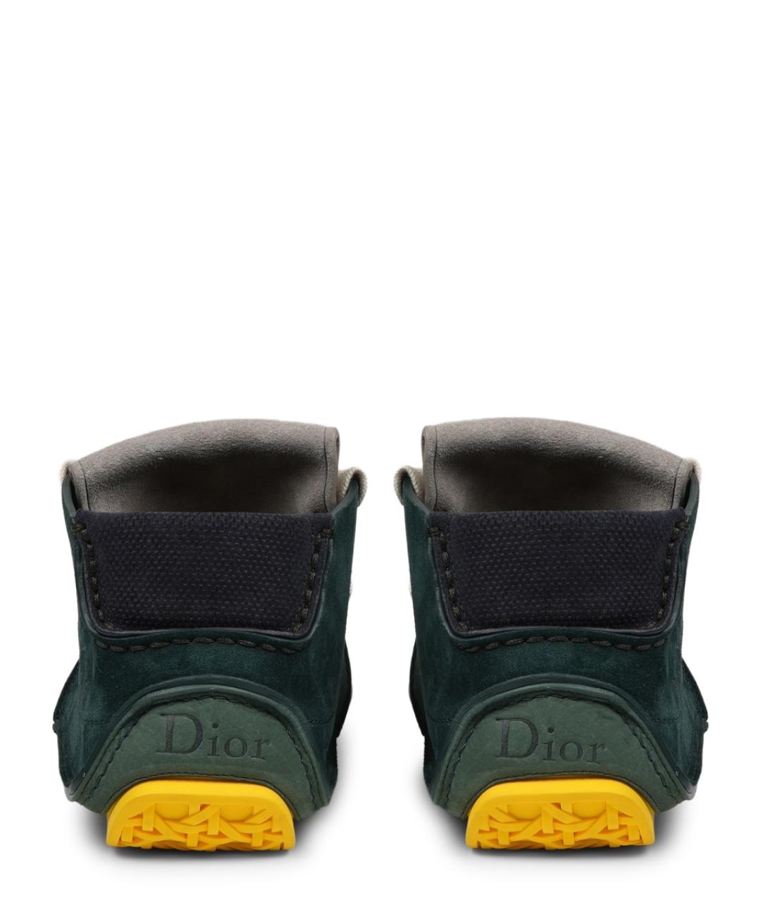 CHRISTIAN DIOR Зеленые замшевые высокие кроссовки / кеды, фото 4