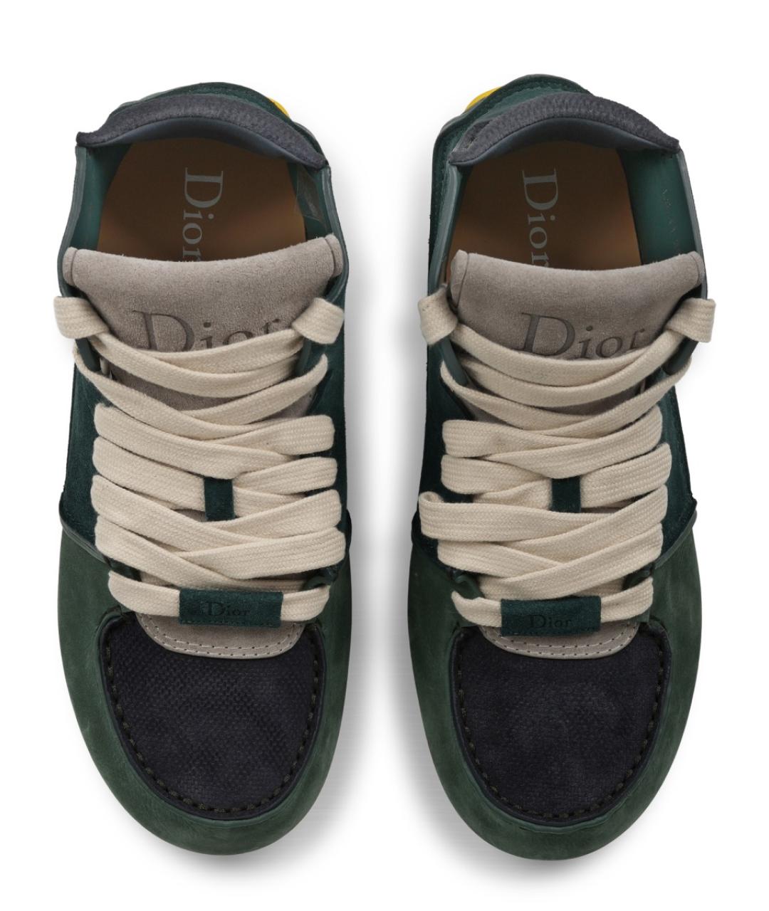 CHRISTIAN DIOR Зеленые замшевые высокие кроссовки / кеды, фото 5