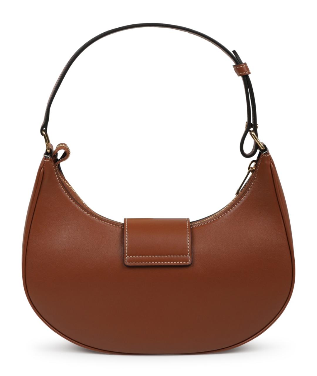 CELINE Коричневая кожаная сумка через плечо, фото 3