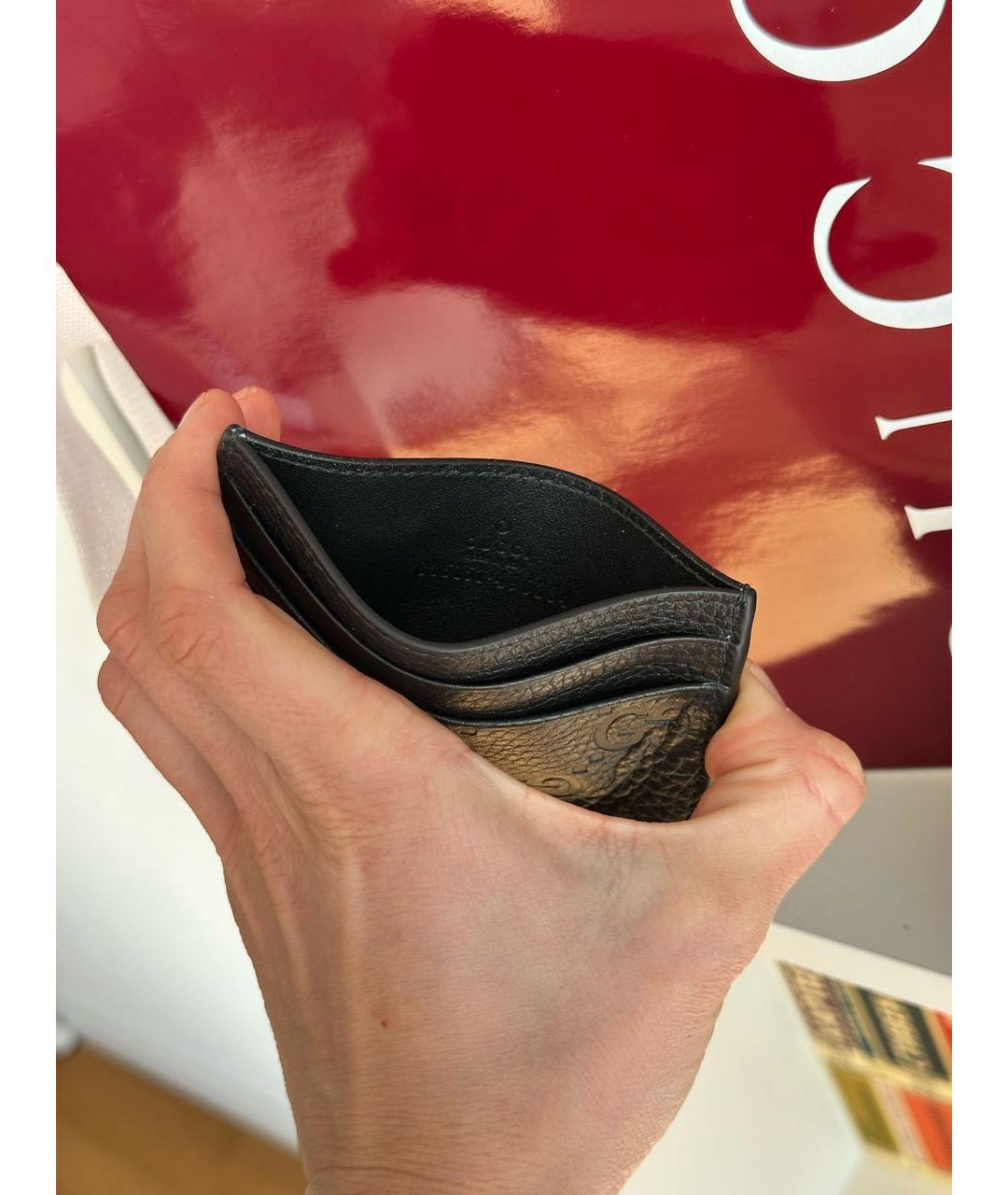 GUCCI Черный кожаный кардхолдер, фото 4