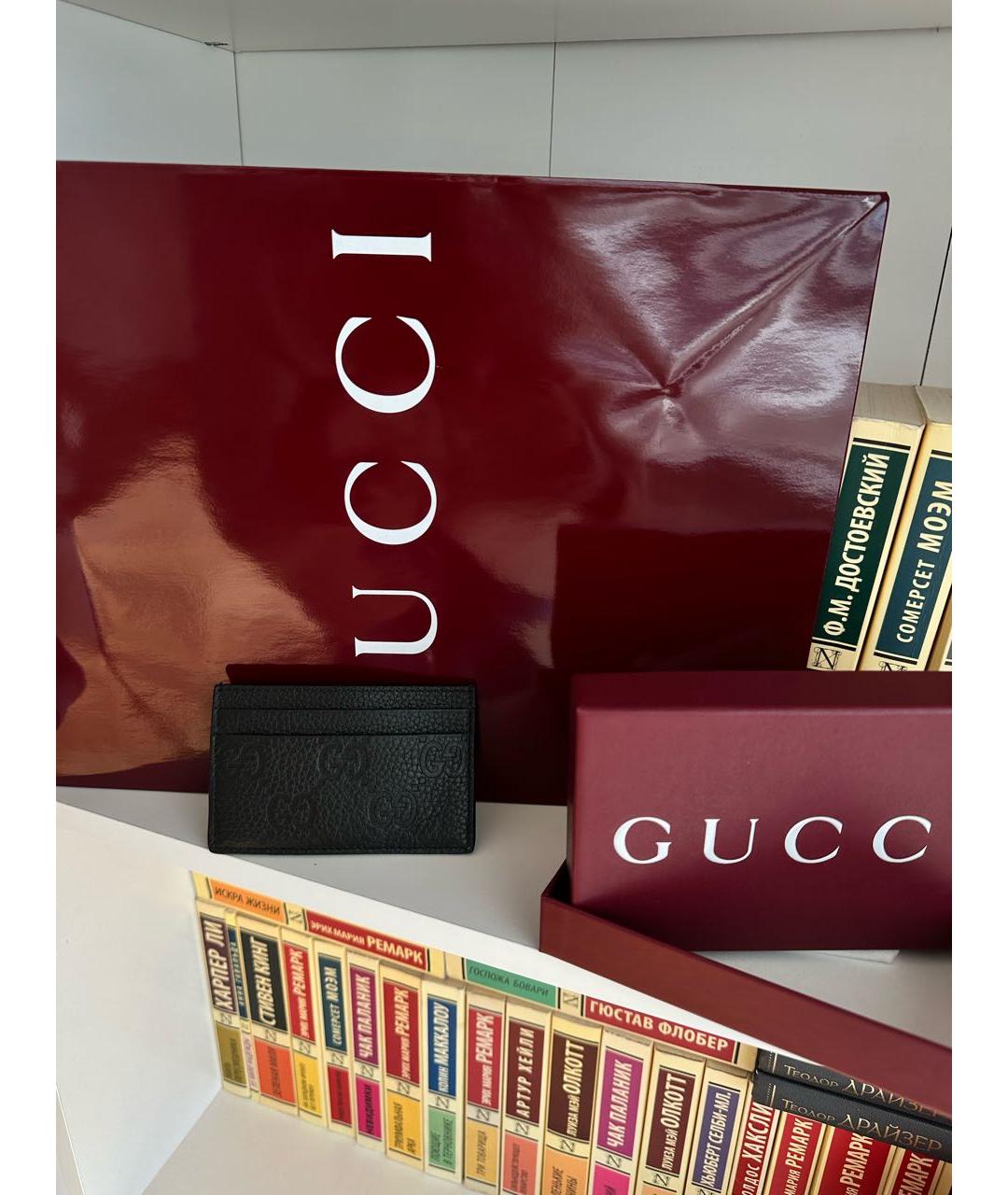 GUCCI Черный кожаный кардхолдер, фото 2