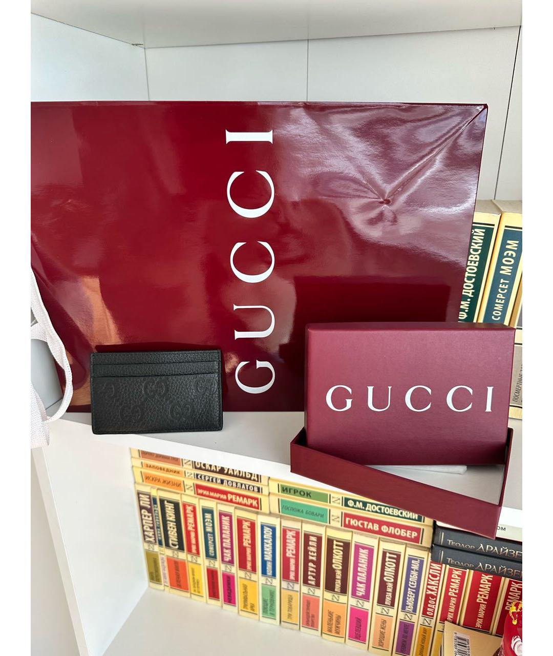 GUCCI Черный кожаный кардхолдер, фото 3