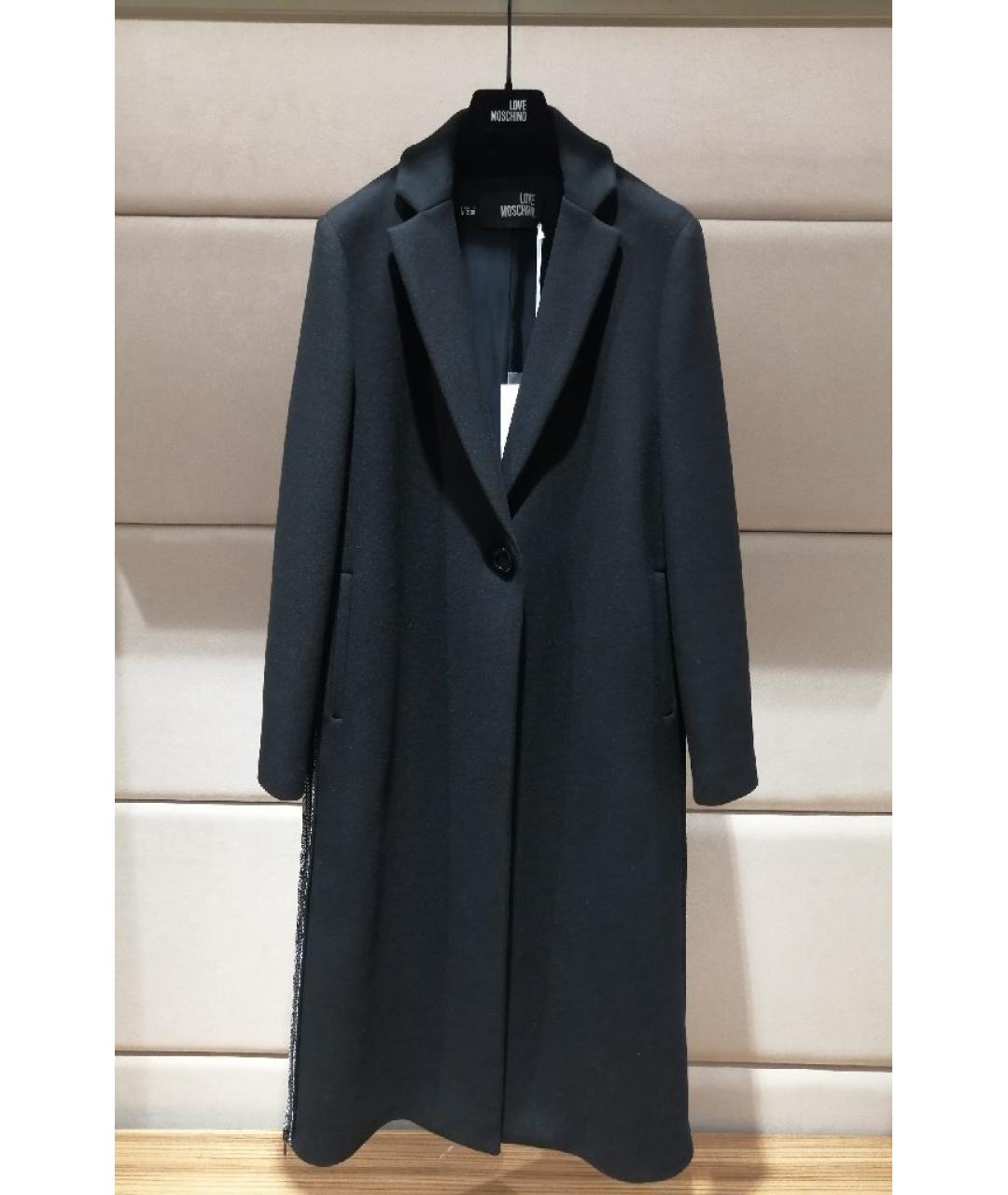 LOVE MOSCHINO Черное пальто, фото 3