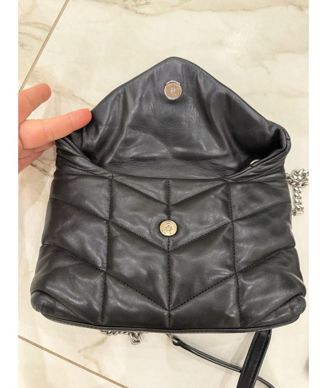 SAINT LAURENT Черная кожаная сумка через плечо, фото 3