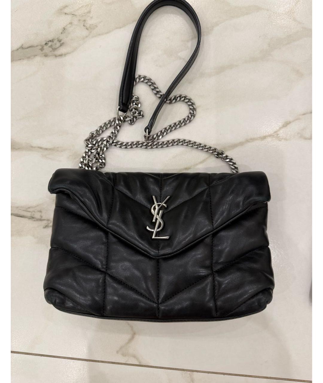 SAINT LAURENT Черная кожаная сумка через плечо, фото 6
