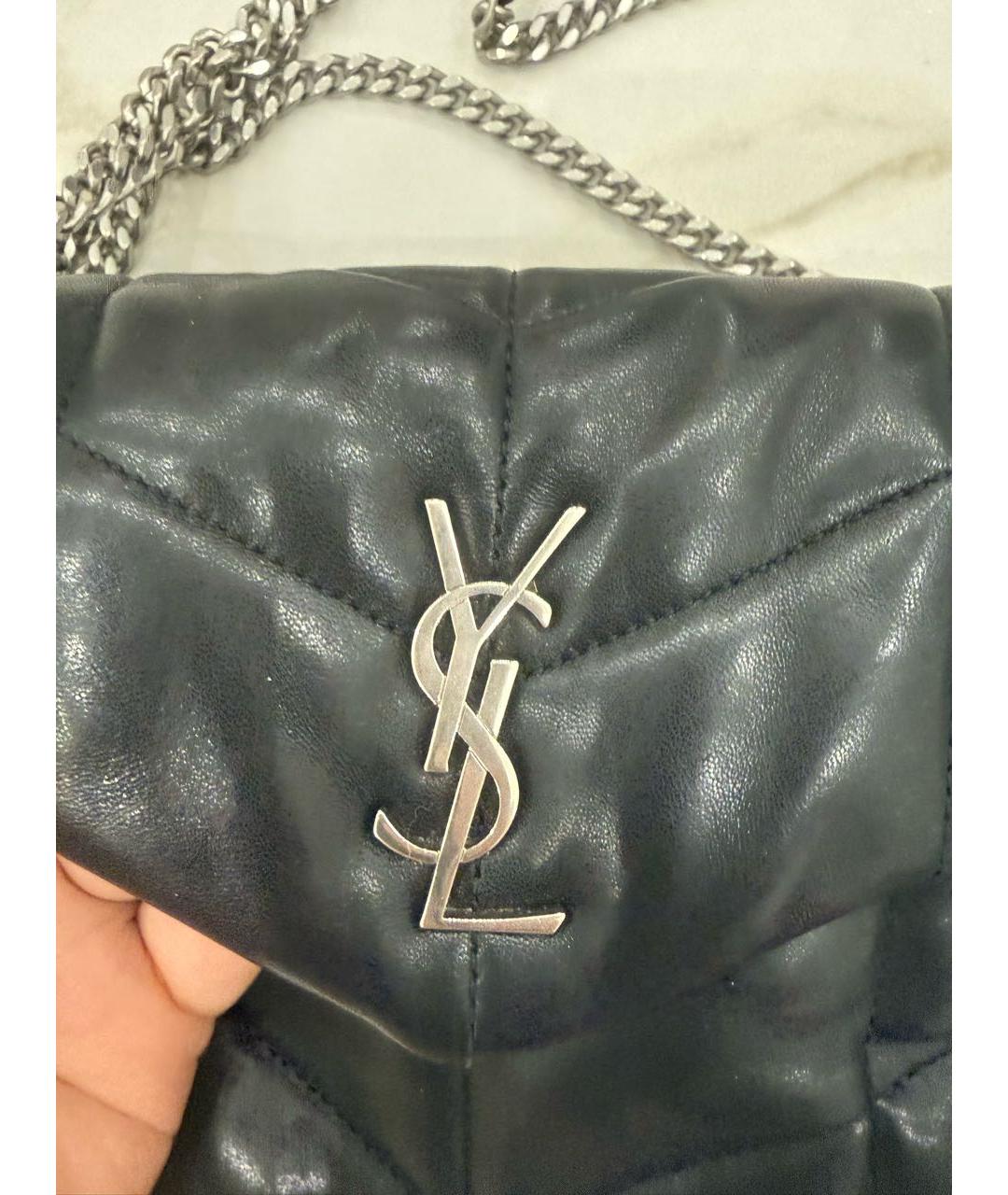 SAINT LAURENT Черная кожаная сумка через плечо, фото 4