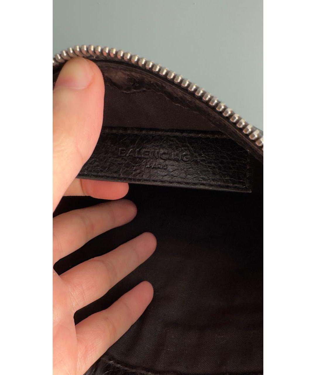BALENCIAGA Черная кожаная барсетка, фото 5