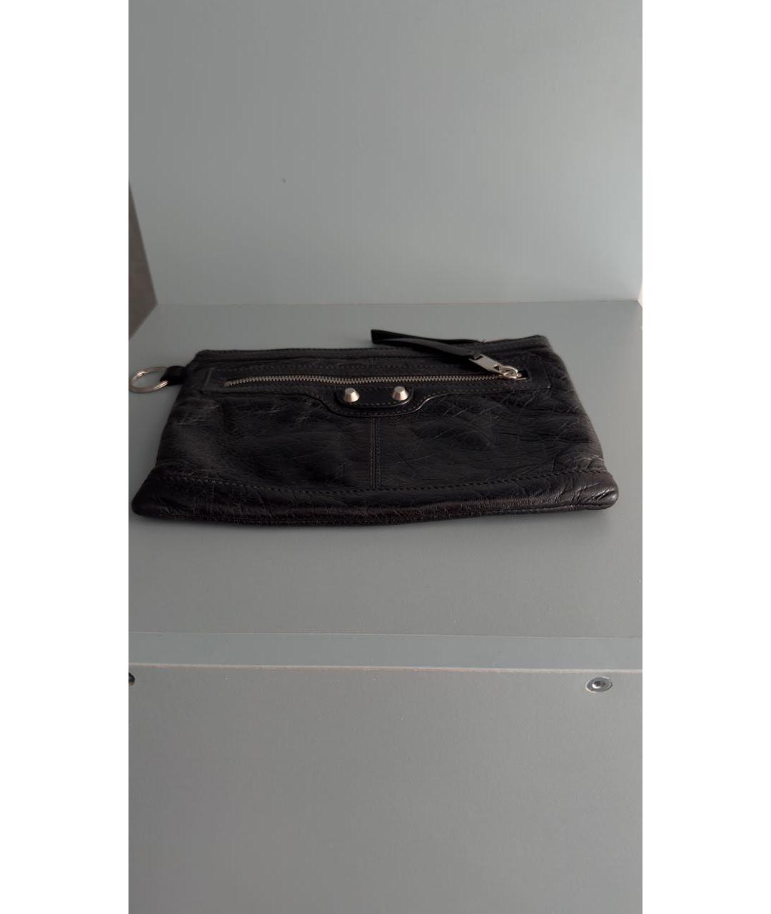 BALENCIAGA Черная кожаная барсетка, фото 2