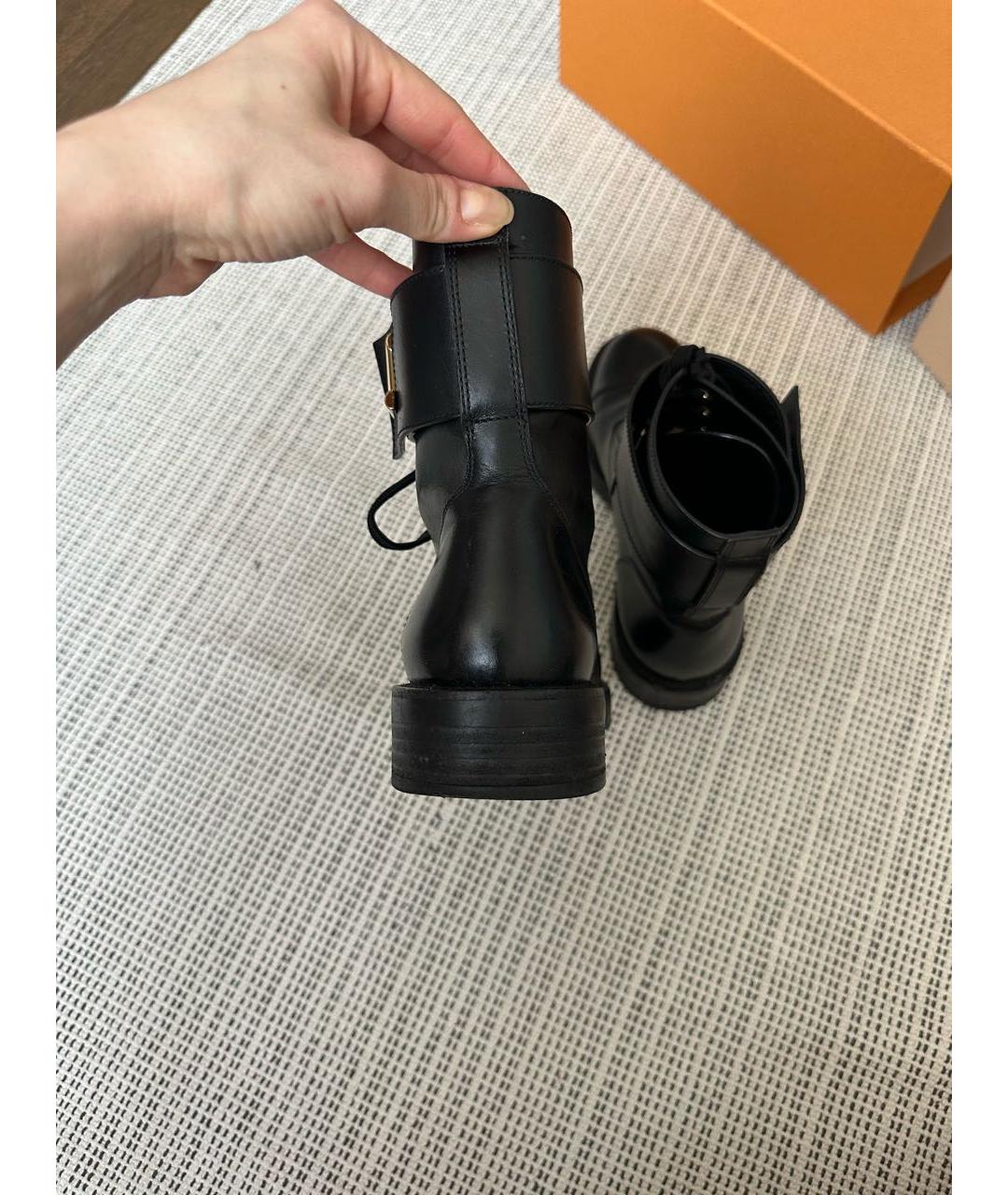 LOUIS VUITTON Черные кожаные ботинки, фото 4