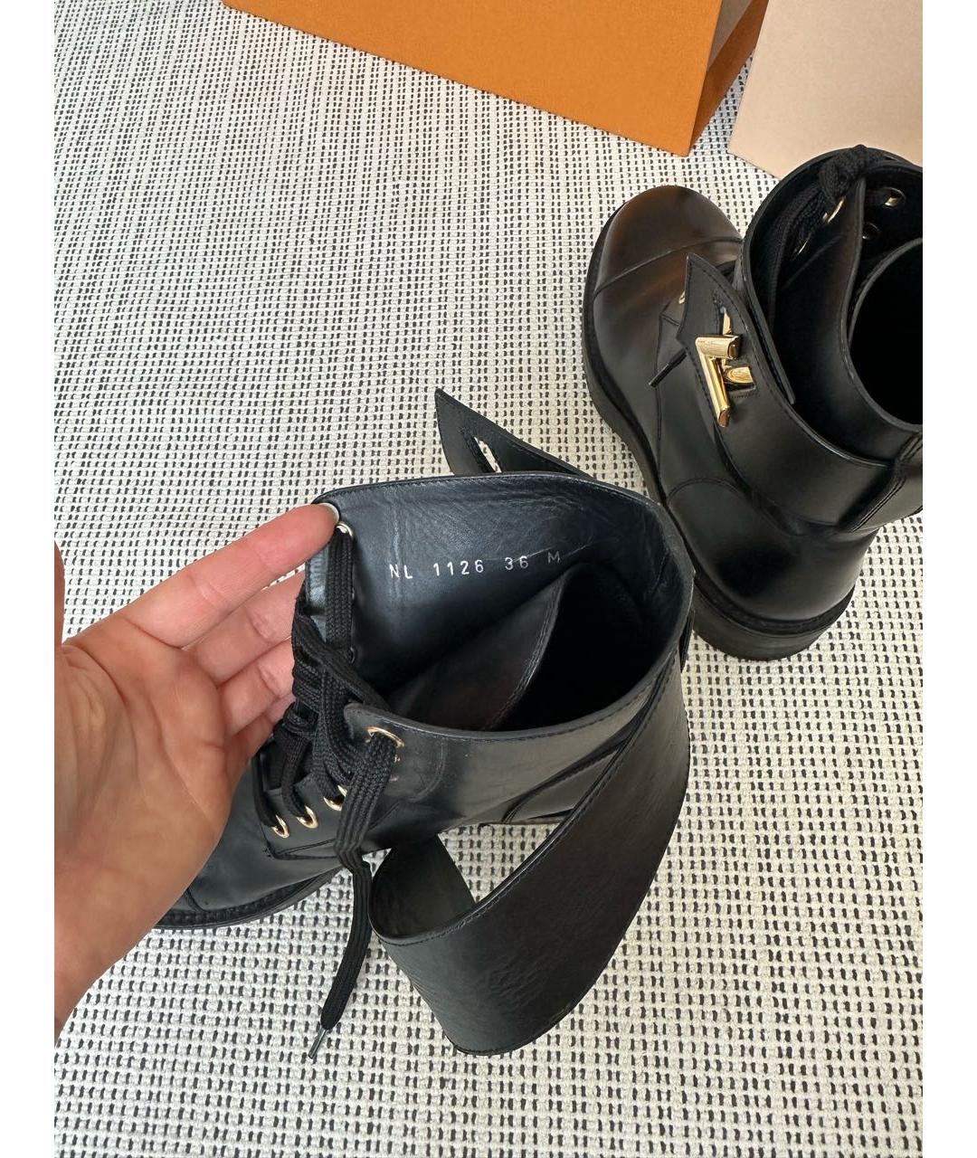 LOUIS VUITTON Черные кожаные ботинки, фото 3