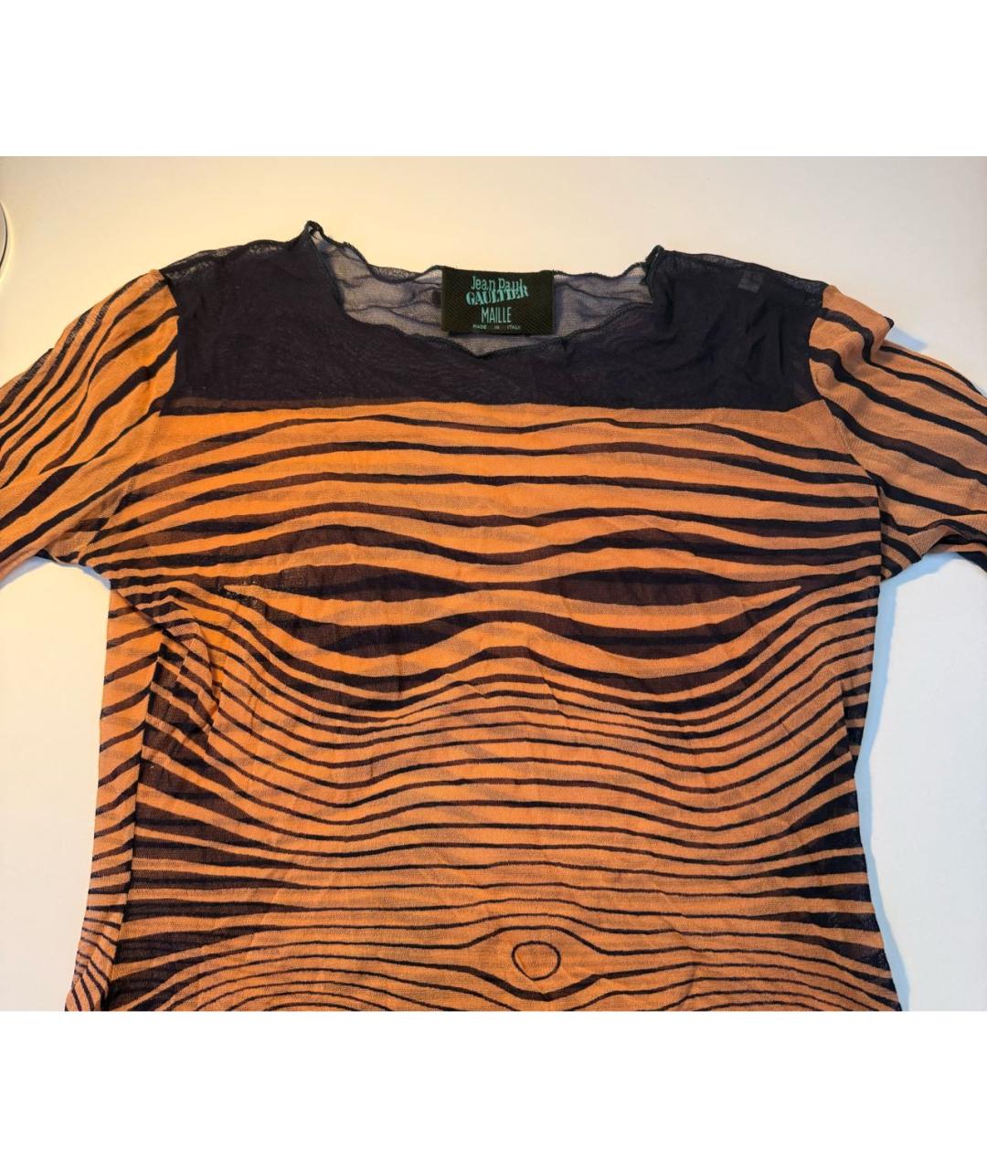 JEAN PAUL GAULTIER Оранжевая полиэстеровая блузы, фото 3